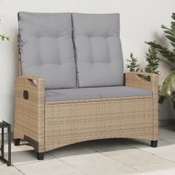 vidaXL Tuinbank met kussen Beige en Licht Grijs 105 x 60 x 112 cm
