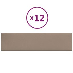vidaXL Wandhoofdbord 12 pcs 60 x 15 cm Cappuccino Stof