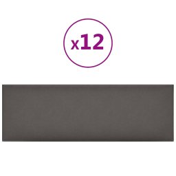 vidaXL Wandhoofdbord 12 pcs Grijs 90 x 30 cm Stof