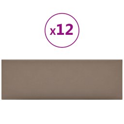 vidaXL Wandhoofdbord 12 pcs Cappuccino 90 x 30 cm Stof