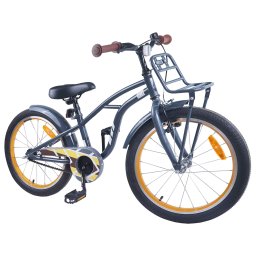 vidaXL Kinderfiets 22 Inch voor 7-12 jaar oud Donkergrijs