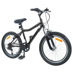 vidaXL Kinderfiets 24 Inch 6-Snelheid voor 8-12 jaar oud Zwart