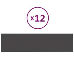 vidaXL Wandhoofdbord 12 pcs 60 x 15 cm Donkergrijs Stof