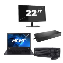 Acer TravelMate P214-53 - Intel Core i5-11e Generatie - 14 inch - 8GB RAM - 256GB SSD - Windows 11 Home + 1x 22 inch Monitor