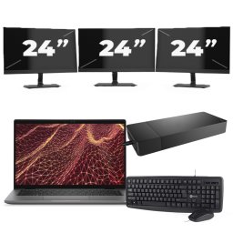 Dell Latitude 7430 - Intel Core i5-12e Generatie - 14 inch - 16GB RAM - 256GB SSD - Windows 11 Home + 3x 24 inch Monitor
