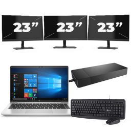 HP ProBook 440 G8 - Intel Core i5-11e Generatie - 14 inch - 8GB RAM - 256GB SSD - Windows 11 Home + 3x 23 inch Monitor