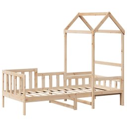 vidaXL Slaapbank met huisje 80x200 cm massief grenenhout