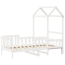 vidaXL Slaapbank met bedhuis 80x200 cm massief grenenhout wit