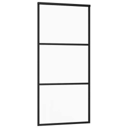 vidaXL Schuifdeur 90x205 cm ESG-glas en aluminium zwart