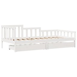 vidaXL Slaapbank met lades 80x200 cm massief grenenhout wit