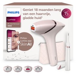 Philips Lumea IPL 9900 Series - IPL Ontharingsapparaat - AI haarvermindering analyse - 4 opzetstukke