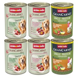 6x400g animonda GranCarno Adult Superfoods Gemengd Pakket Natvoer Hond