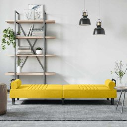 vidaXL Slaapbank met armleuningen fluweel geel