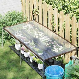 vidaXL Doorzichtig zeildoek met zeilringen 1x2 m polyethyleen