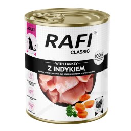 24x800g voordeelverpakking Rafi Dog Classic kalkoen natvoer voor honden