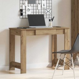 vidaXL Bureau 100x45x75 cm bewerkt hout artisanaal eikenkleur
