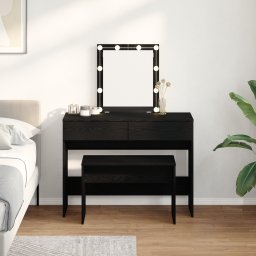vidaXL Kleedkamer Kruk Zwart eiken 70 x 35 x 45 cm Bewerkt hout