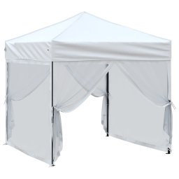 vidaXL Partytent inklapbaar met zijwanden 2x2 m wit