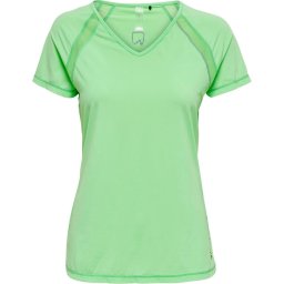 Only Play - Maat L Performance SS V-neck Dames Shirt - Neon Groen