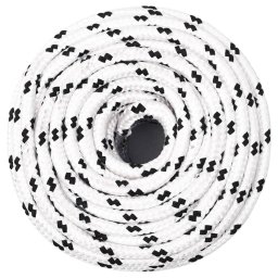 vidaXL Boottouw gevlochten 6 mmx25 m polyester wit