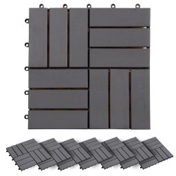 vidaXL Terrastegels 30 st 30x30 cm massief acaciahout greywash