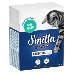 Smilla Hapjes in Saus 24 x 370 en Smilla Hapjes in Gelei 24 x 380 g Kattenvoer - Konijn in Gelei