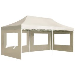 vidaXL Partytent inklapbaar met wanden 6x3 m aluminium crème
