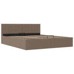 vidaXL Bedframe met hydraulische opslag stof taupe 180x200 cm