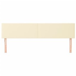 vidaXL Hoofdborden 200x5x78/88 cm kunstleer crèmekleurig