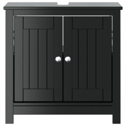 vidaXL Wastafelkast BERG 60x34x59 cm massief grenenhout zwart