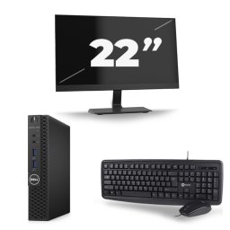 Dell OptiPlex 3070 Micro USFF - Intel Core i5-9e Generatie - 8GB RAM - 256GB SSD - Windows 11 + 1x 22 inch Monitor