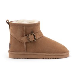 Warmbat - maat 39 - Wallaby Suede/DF boot Buckle Dames Laarzen - Cognac