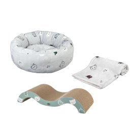 Voordeelset: Deken, kattenbed & Krabwave Mimi