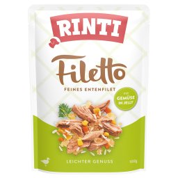 Voordeelpakket Rinti Filetto Zakjes in Gelei 48 x 100 g - Eend met Groenten