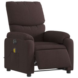 vidaXL Massagestoel elektrisch verstelbaar stof donkerbruin
