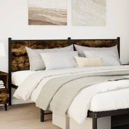 vidaXL Vervangend hoofdbord 180 cm bewerkt hout en staal gerookt eikenkleurig
