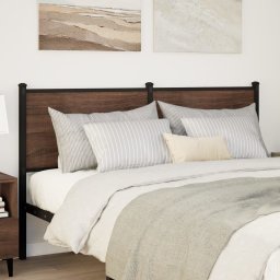 vidaXL Vervangend hoofdbord 150 cm bewerkt hout en staal bruin eikenkleurig