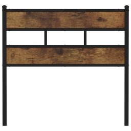 vidaXL Vervangend hoofdbord 80 cm ijzer en bewerkt hout gerookt eikenkleurig