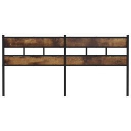 vidaXL Vervangend hoofdbord 193 cm ijzer en bewerkt hout gerookt eikenkleurig