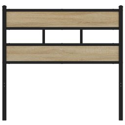 vidaXL Vervangend hoofdbord 80 cm ijzer en bewerkt hout sonoma eikenkleurig