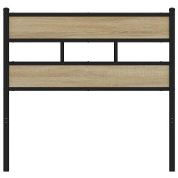 vidaXL Vervangend hoofdbord 90 cm ijzer en bewerkt hout sonoma eikenkleurig