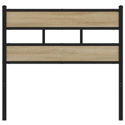 vidaXL Vervangend hoofdbord 107 cm ijzer en bewerkt hout sonoma eikenkleurig