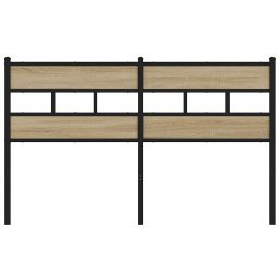 vidaXL Vervangend hoofdbord 135 cm ijzer en bewerkt hout sonoma eikenkleurig