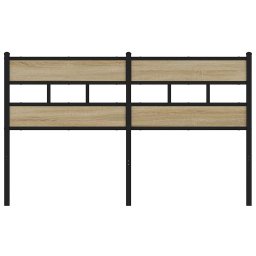 vidaXL Vervangend hoofdbord 140 cm ijzer en bewerkt hout sonoma eikenkleurig