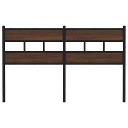 vidaXL Vervangend hoofdbord 135 cm bewerkt hout en staal bruin eikenkleurig