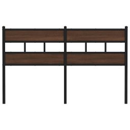 vidaXL Vervangend hoofdbord 140 cm bewerkt hout en staal bruin eikenkleurig
