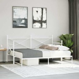 vidaXL Slaapbank met onderschuifbed zonder matras 80x200 cm staal wit