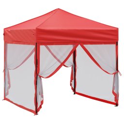 vidaXL Partytent inklapbaar met zijwanden 2x2 m rood