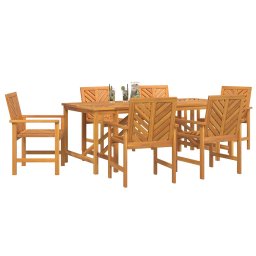 vidaXL Tuin eettafelset 7 st Bruin 200 x 90 x 74 cm Massief Acaciahout