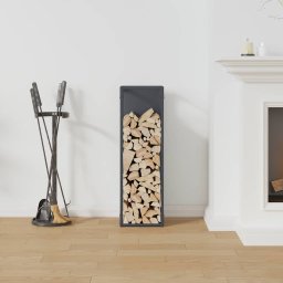 vidaXL Brandhoutrek 25x25x80 cm koudgewalst staal antracietkleurig